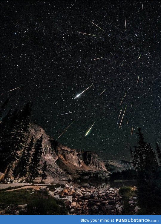 Meteor shower over Wyoming