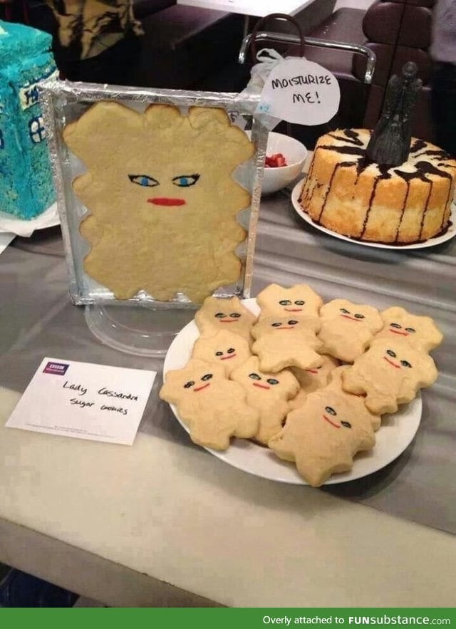 Doctor Who's Lady Cassandra sugar cookies