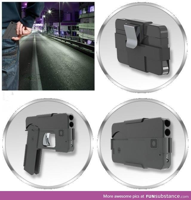 Double Barreled .38 Caliber gun that looks like a smartphone