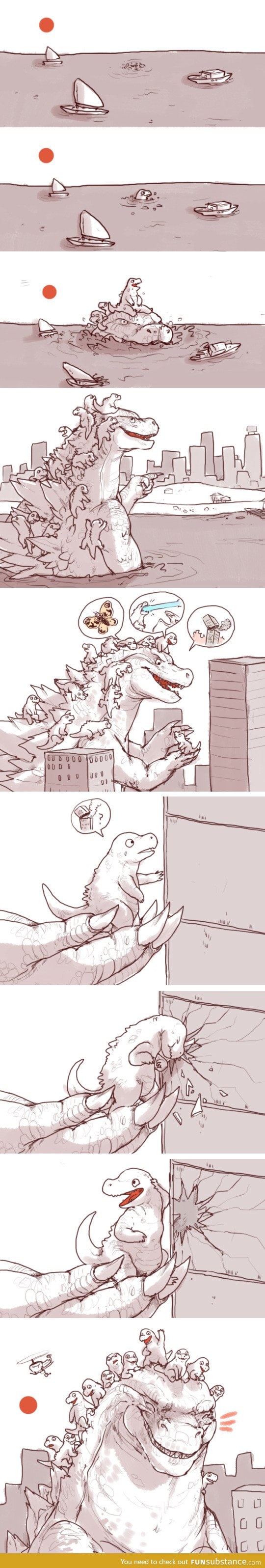 Cute little godzilla