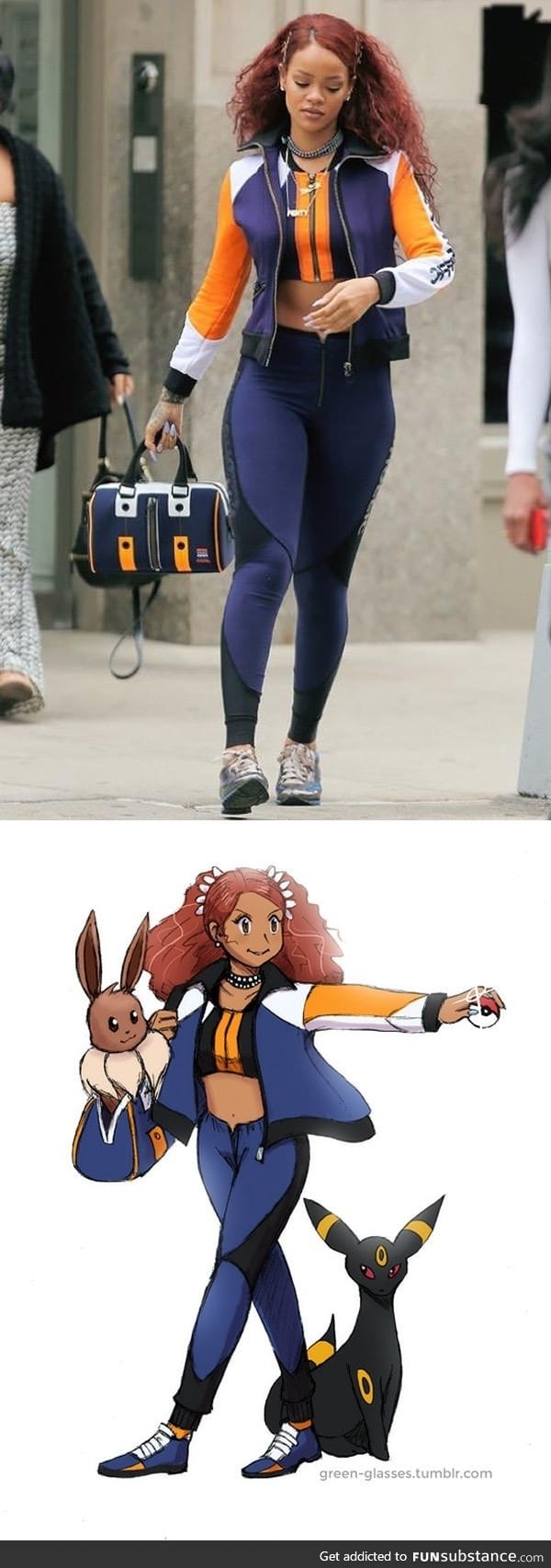 Rihanna looking like a Pokemon gym leader