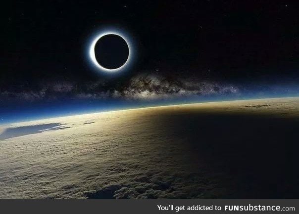 Solar eclipse from outer space