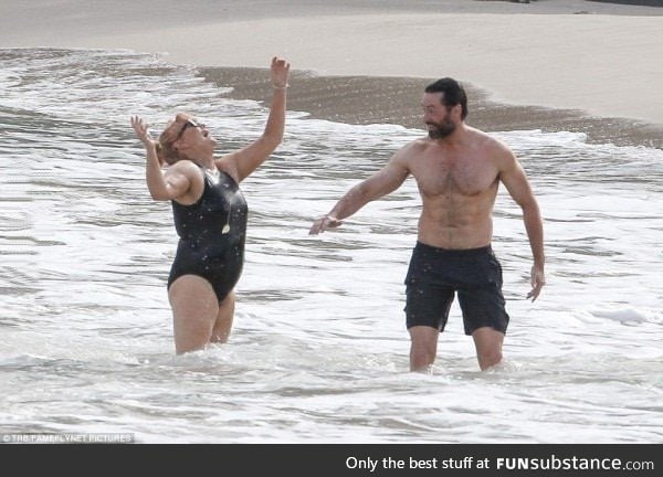 Hugh Jackman (47) with his wife Deborra-lee Furness (60)