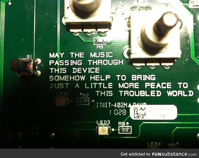 Found on the circuit board of a guitar pedal