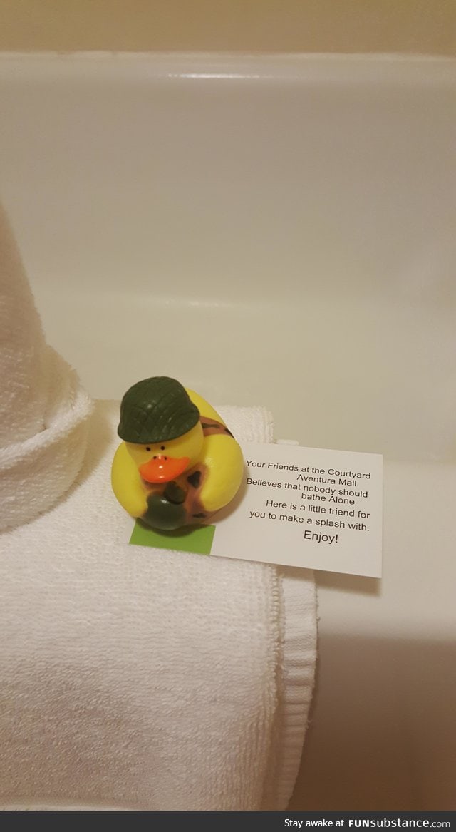 This hotel gives you a rubber ducky