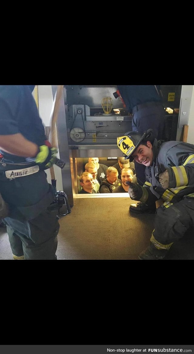 Kansas City fire department saves the Kansas City police department from elevator