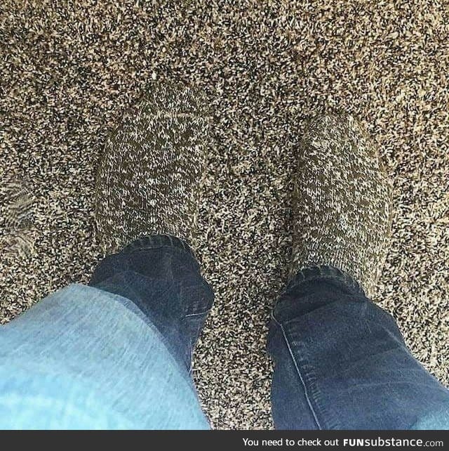 Accidentally wearing socks that match the Carpet