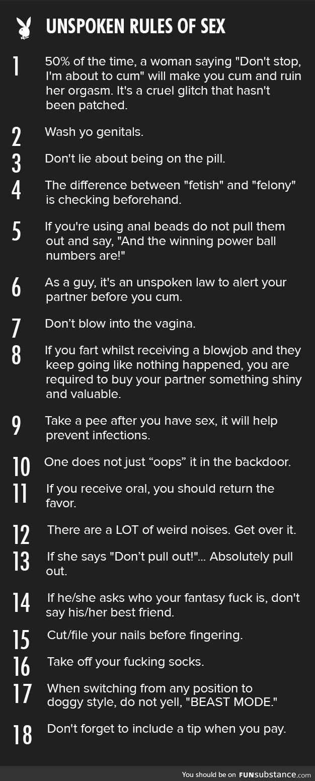 18 Unspoken Rules Of Sex