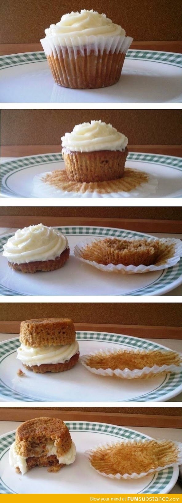 The correct way to eat a cupcake