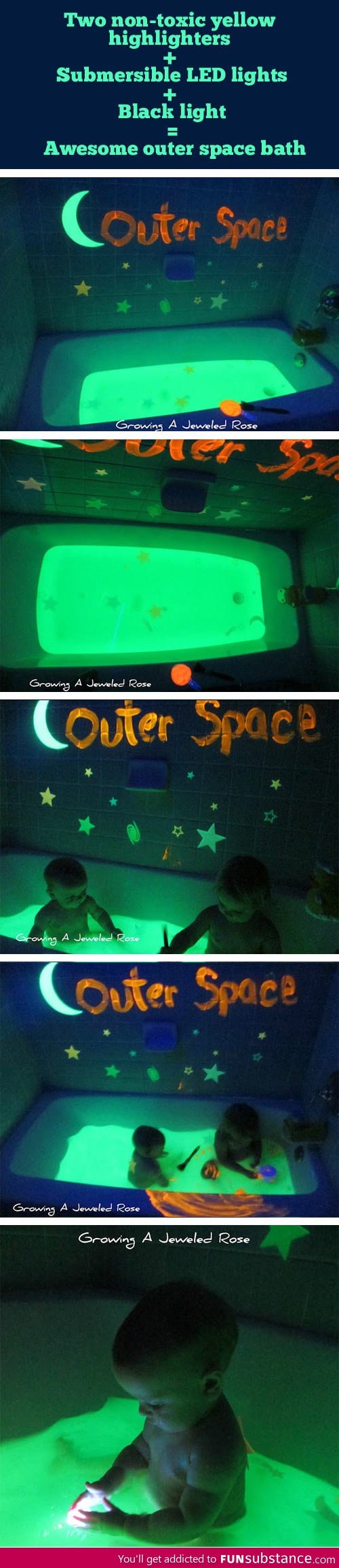 Outer space themed bath