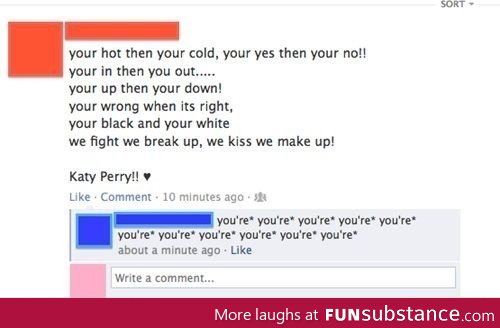 Best correcting of grammar on facebook ever