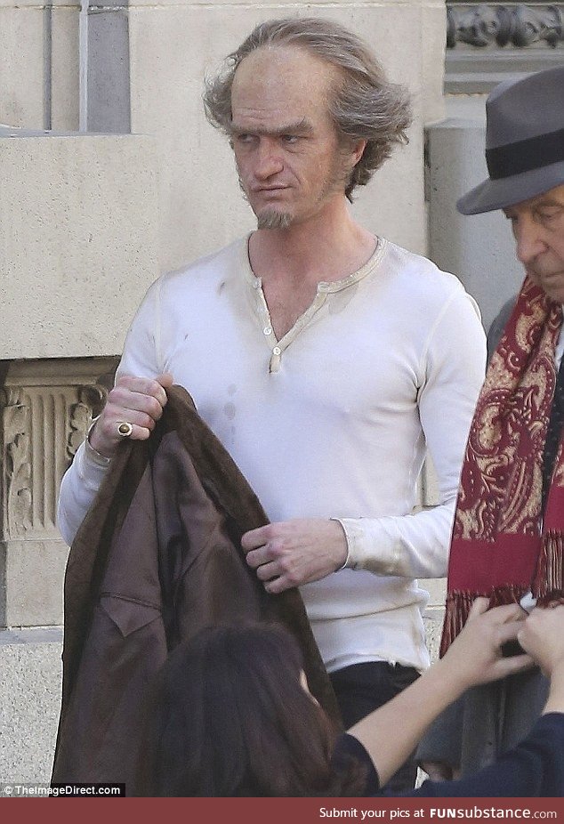 Neil Patrick Harris transforms to evil Count Olaf on the Series of Unfortunate Events set