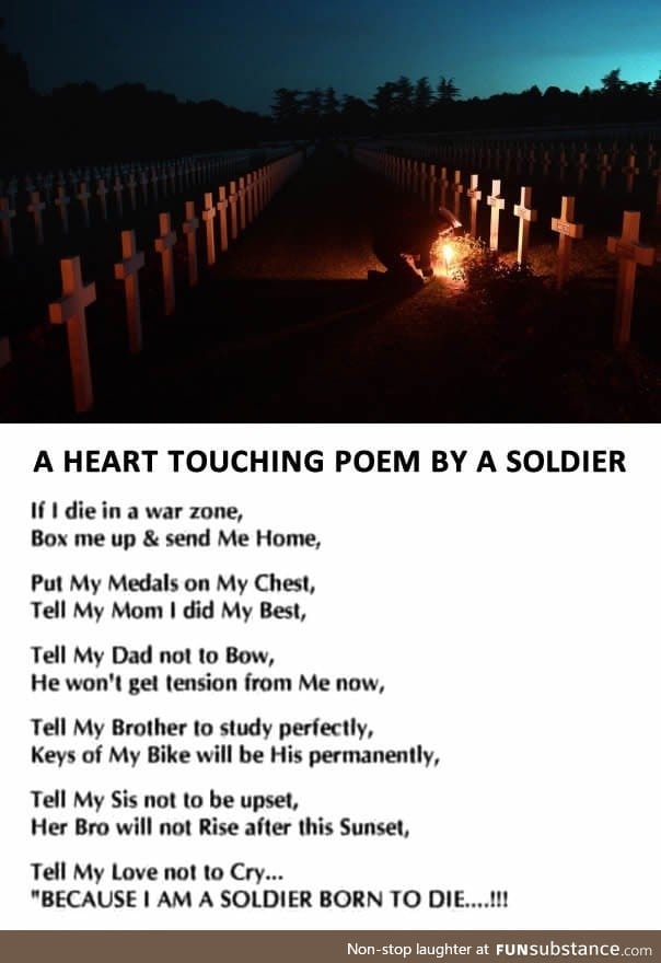 Heart touching poem by a soldier