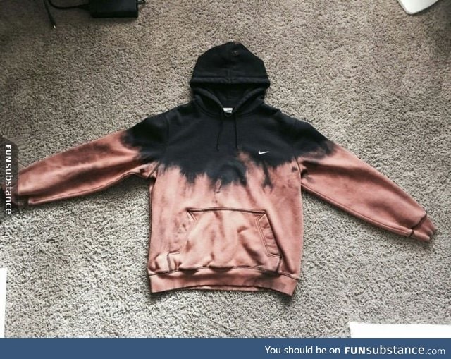 A hoodie bleached by accident