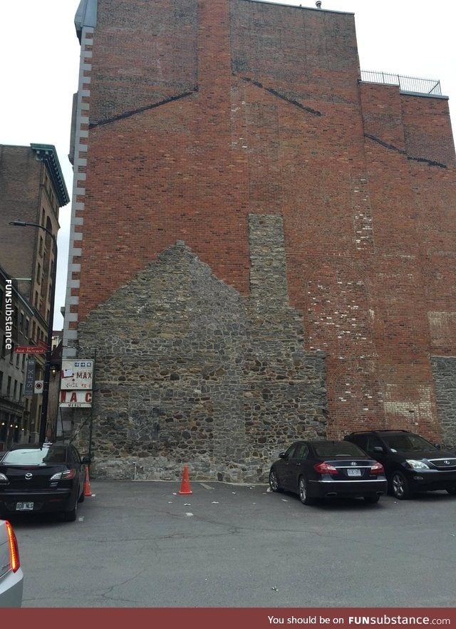 This building in Montreal shows its own origins and history