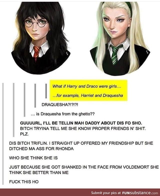 Harry and Draco as girls...