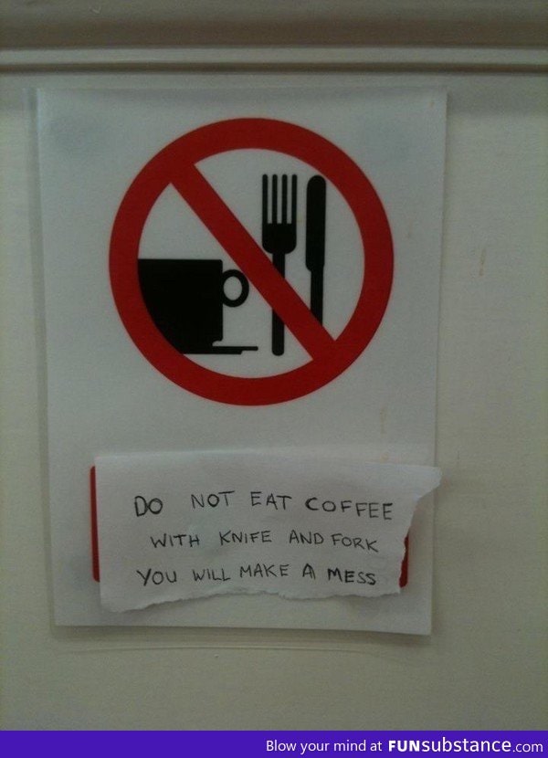 No eating sign