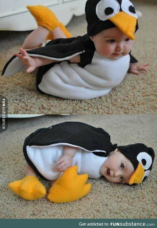 Look mom I'm a penguin!