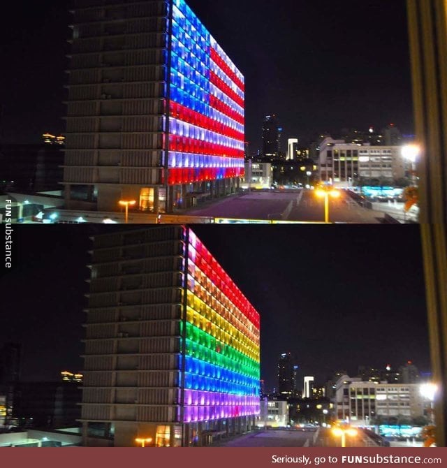 Tel Aviv city hall last tonight