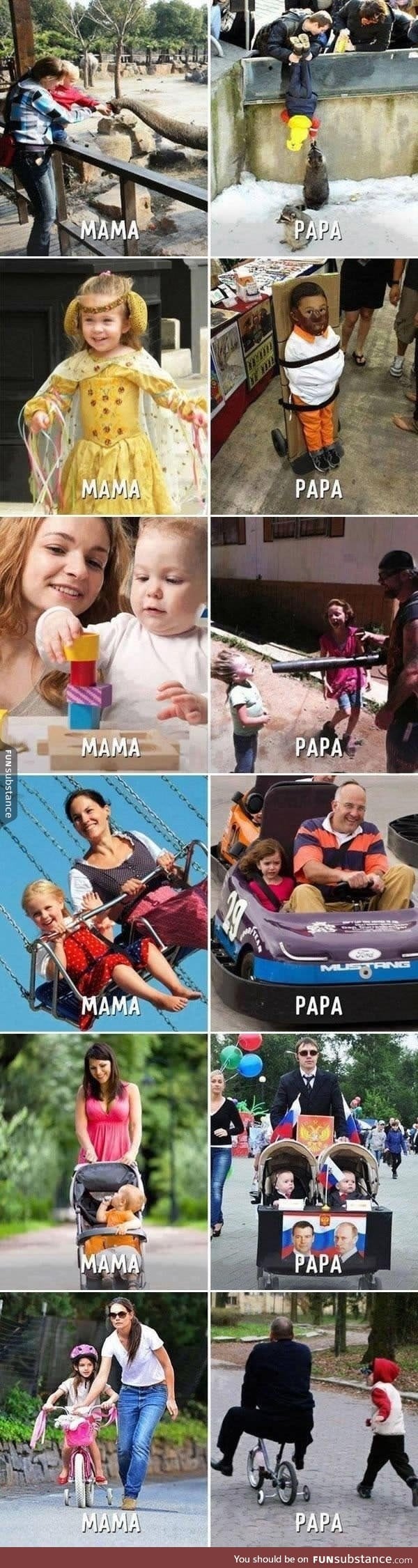 The difference between moms and dads