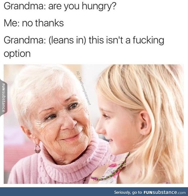 Grandma and food