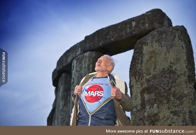 Buzz Aldrin visiting Stonehenge