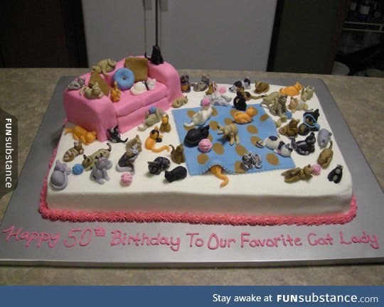 Crazy cat lady cake