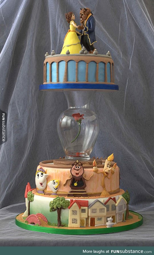 Awesome beauty and the beast cake