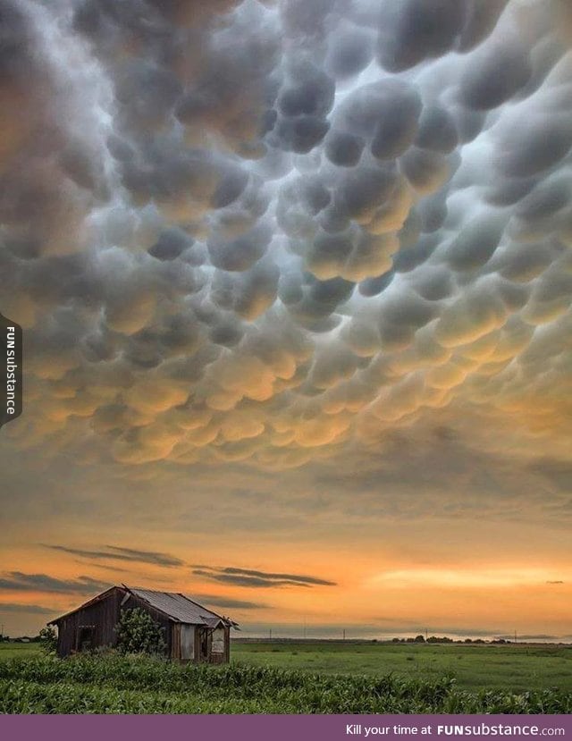 Mammatus clouds over Weir, Texas