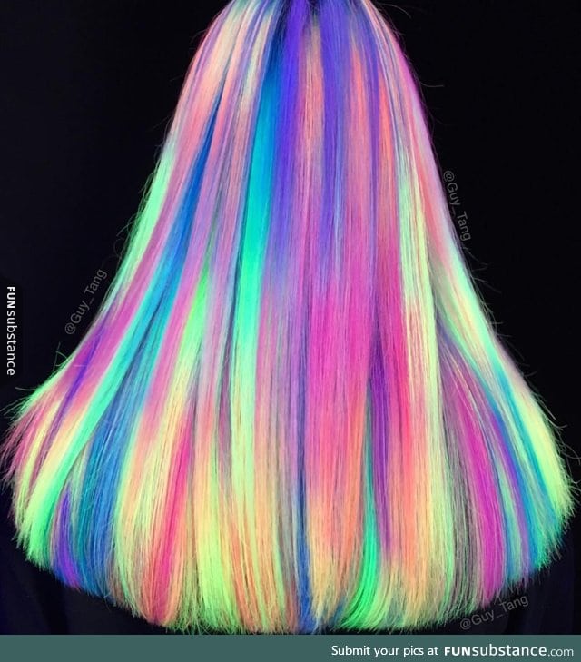 Blacklight hair color by hairstylist Guy Tang