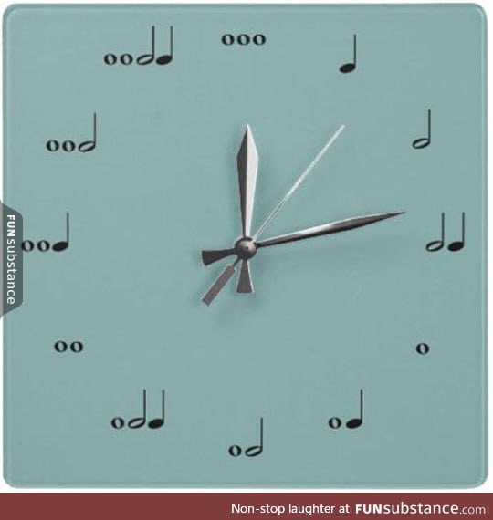 A clock that tells time with music