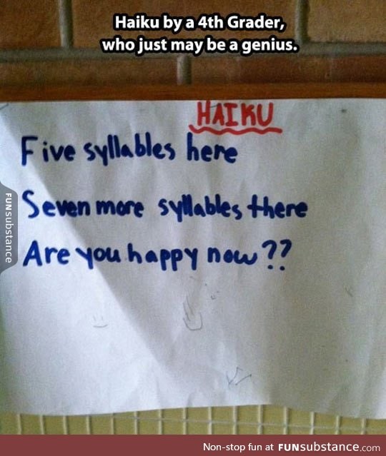 4th Grader Haiku