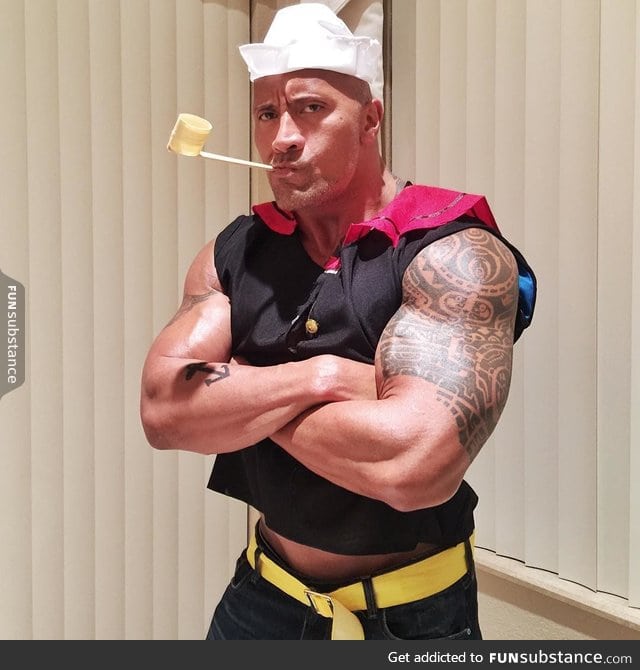 The Rock as Popeye