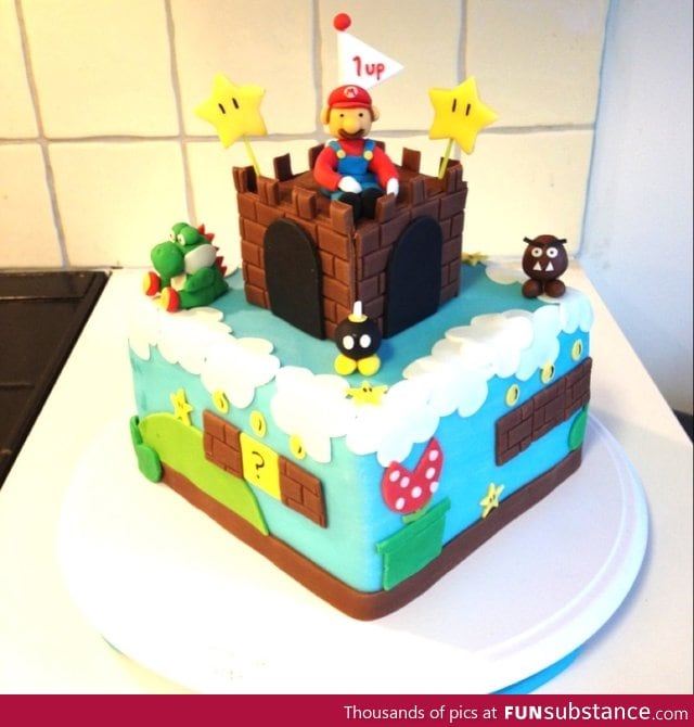 I made a super mario cake today!