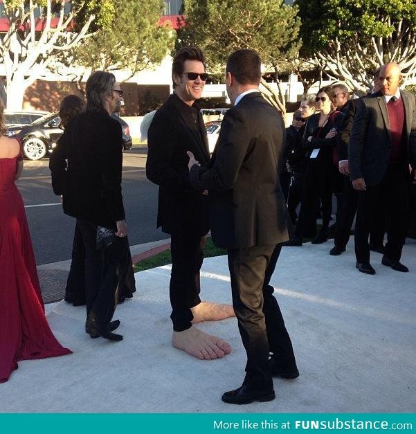 Jim Carey at the pre Oscar viewing party