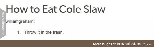 How to eat coleslaw