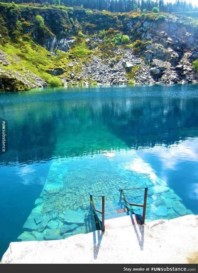 Collapsed underwater bridge in Ireland