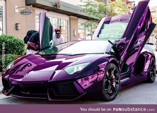 Purple lamborghini that would make prince go nuts