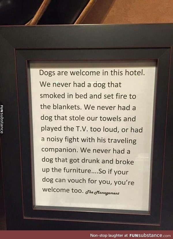 This hotels pet policy