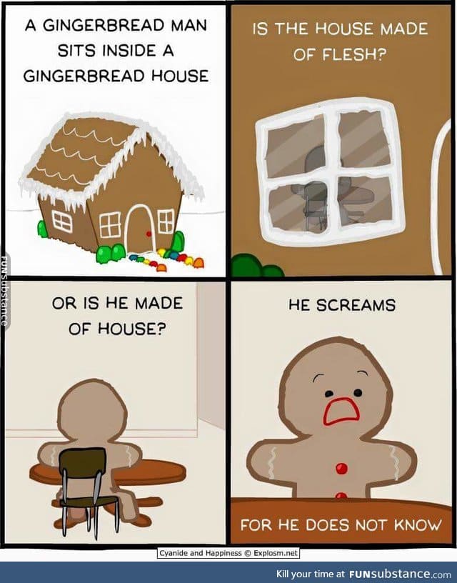 Gingerbread Man has an existential crisis