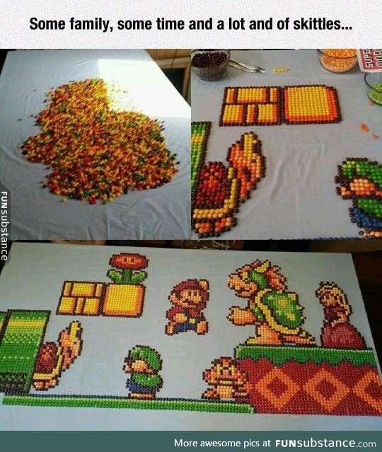 Mario Skittles art