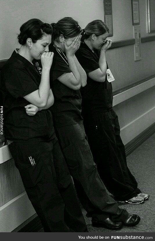 Nurses after a patient suffers a miscarriage