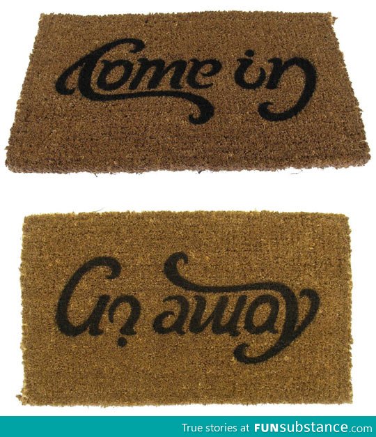 Doormat with two meanings