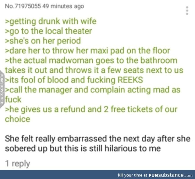 Anon goes to the theatre with his wife