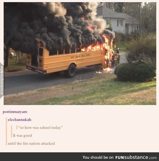 After seeing this pic, all I can imagine is the Magic School Bus caught on fire... idk why