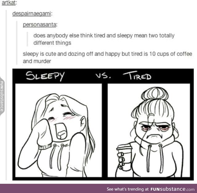 Difference between Sleepy and Tired