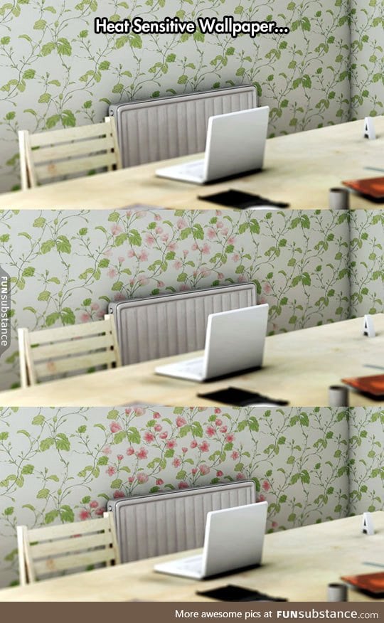 Clever wallpaper that reacts to temperature