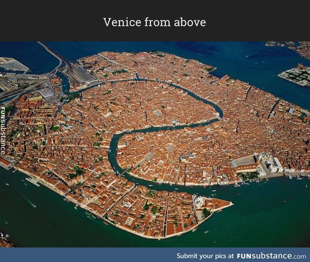 Birds eye view of Venice