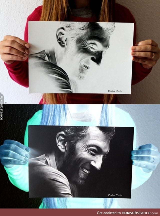 The one and only Vincent Cassel. Negative drawing. Charcoal, paper