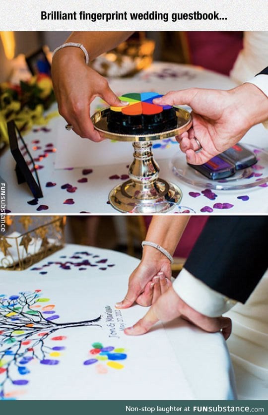 Clever wedding guestbook idea